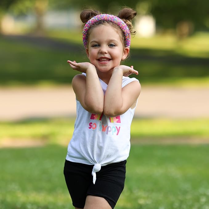 FROG SAC Sprinkle Headbands for Girls, Purple Padded Confetti Head Band for Kids, Thick Puffy Hair Bands for Children, Wide Little Girl Hairband Hair Accessories
