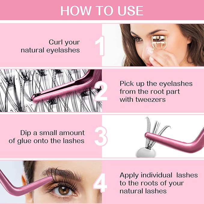 280 Pcs Individual Lashes 20D-C-0.07-9-16mix Cluster Lashes 10D 20D C D Curl Wispy Lashes Bottom Lashes DIY Lashes At Home（20D-C-0.07-9-16mix）
