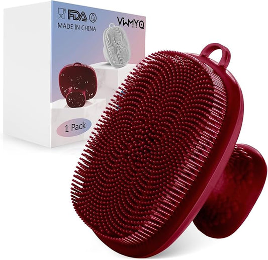 Silicone Face Scrubber for Men Facial Cleansing Brush Silicone Face Wash Brush Manual Waterproof Cleansing Skin Care Face Brushes for Cleansing and Exfoliating (red)