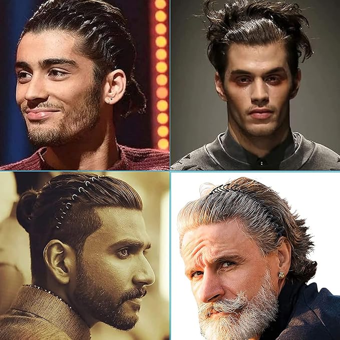 3pcs Metal Headband Set for All Hair Types – Wave Zig Zag & Wide Smooth Hhair Bands For Yoga Washing Face Driving Sport Work & Daily Use Perfect Styling Gift for Men Women Boys Girls