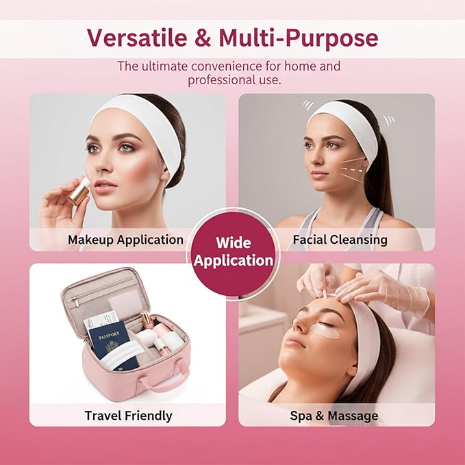 100 PCS Disposable Headbands for Spa, Stretch Non-woven Facial Headband Adjustable Single-Use Facial Headbands Esthetician Supplies Spa Headband for Beauty Salons and Home Care-White