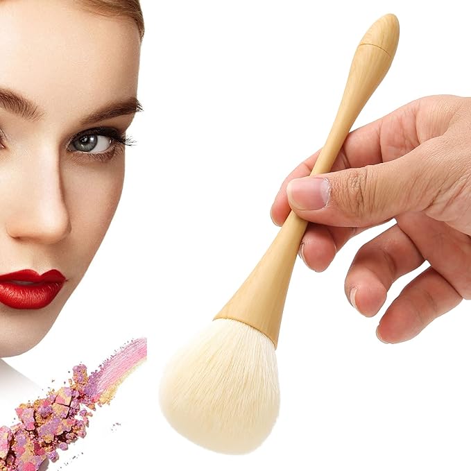FILFEEL Nail Dust Brush, Nylon Hair Nail Cleaning Brushes, Blush Brush Makeup Tool, Nail Dusting Brush With Wooden Handle