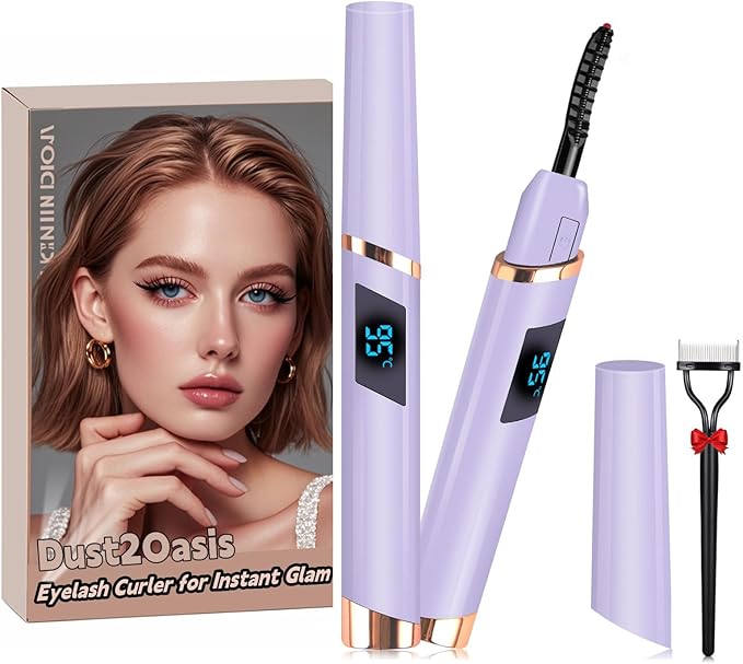 Heated Eyelash Curler, Electric Eyelash Curler, Rechargeable Lash Curler for Makeup Natural Curling Eye Lashes and 24 Hours Long Lasting - Purple 2026 Updated New Model-P2