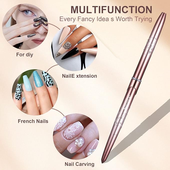 Acrylic Nail Brush Size 14,KEMEISI 100% Pure Kolinsky Nail Art Brushes Sturdy Handle Oval Shaped Acrylic Powder Nail Design Tools for Professional Manicure DIY Home Salon (Brown Gradient)