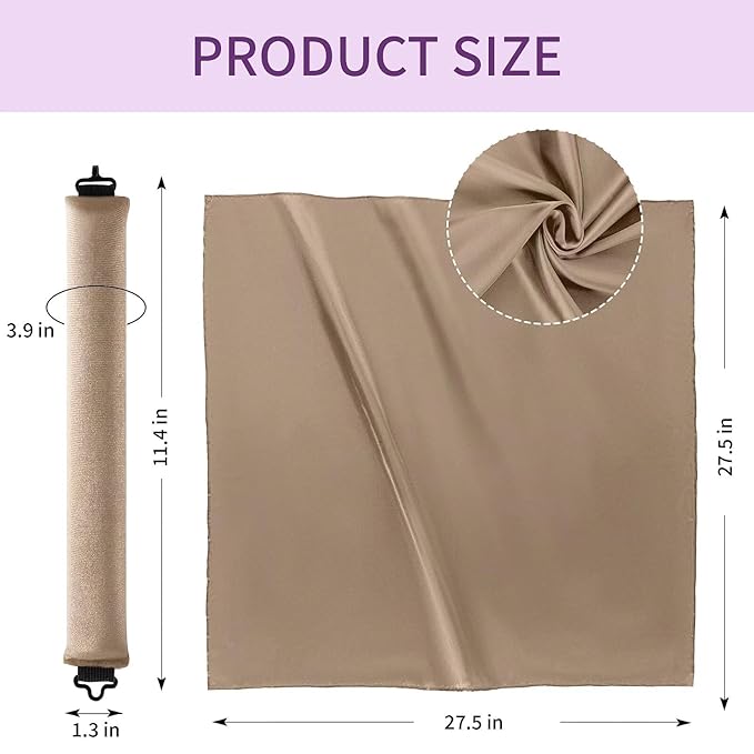 Heatless Curls Overnight Hair Curlers - 4 Pcs No-Heat Curling Rod to Sleep In,Velvet Hair Rollers with Satin Wrap