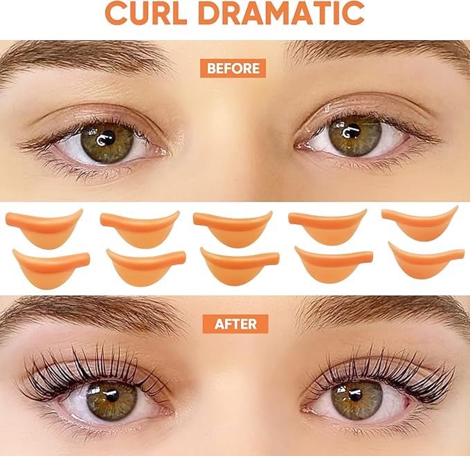 Libeauty Eyelash Lift Shield Lash Perm Pads 10 Pcs Reusable Eyelash Perming Curler Lower Eyelash Pads Lifting Rods