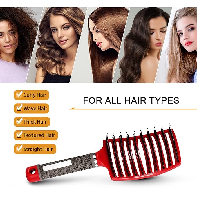 Hairstreaq Detangling Brush, Wet Dry Detangler Hair Brushes, Vented Detangling Brush, Fast Drying Styling Massage Hairbrush for Women & Kids’ Long, Thick, Thin, Curly & Tangled Hair (Purple)