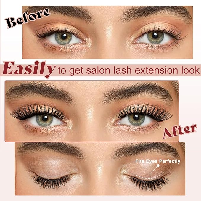 Higu clace Magnetic Eyelashes with Applicator Soft Magnetic Lashes Natural Look Wispy Magnet Lashes Easy to Wear and Remove （DJCX-C03）