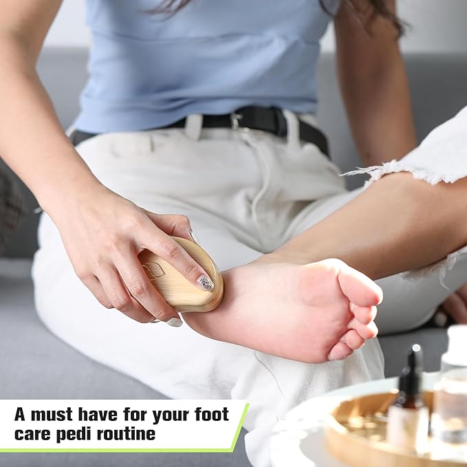 FERYES Glass Foot File Callus Remover with Bamboo Handle - Nano Glass Foot Scrubber for Dead Skin Pedicure File - Your Path to Silky, Smooth Feet