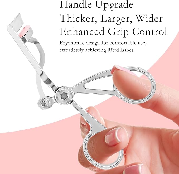 Luxurious Eyelash Curler, Professional Eyelash Curlers Long Lasting Lash Curl Eye Opening Voluminous Lashes Curler Heavy Duty, Zinc Alloy (Silver)