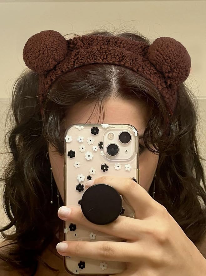 6PCS Animal Ear Spa Headbands Face Wash Headband Cute Make Up Hairband Fuzzy Cat Head Band Soft Skincare Hair Accessories for Women Girls