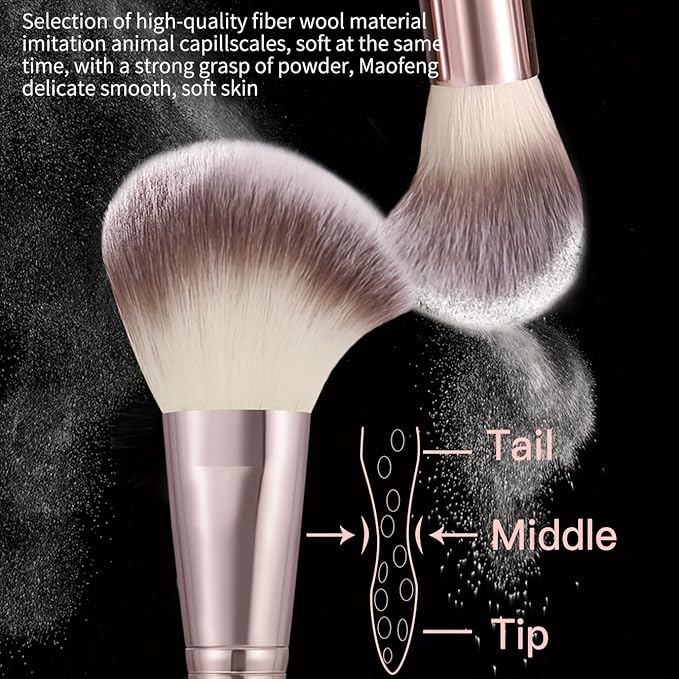HGHDBT 44Pcs Brown Makeup Brushes Set Professional Makeup Kit Multi-functional Makeup Tool Set with Facial Makeup Accessories, Foundation Makeup Brush Kit Eye and Face Make up Brushes & Tools