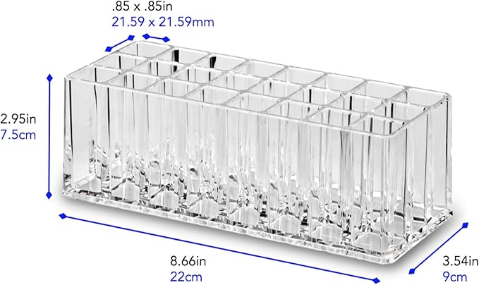 byAlegory Acrylic Makeup Beauty Brush Organizer | 24 Space Cosmetic Storage (CLEAR)