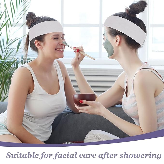 150 Count Disposable Spa Facial Headbands with Convenient Closure,Stretch Facial Headwraps Soft for Facials Skincare Spa