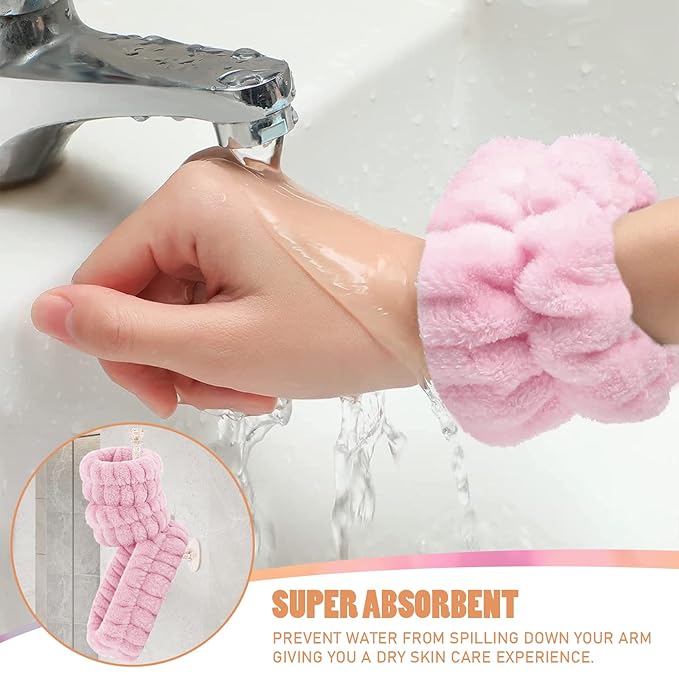 Face Wash Set - Headband and Absorbent Microfiber Wristbands with Holder for Face Washing and Spa Experience