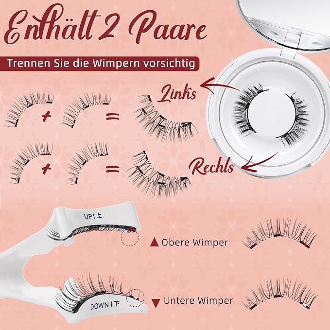 Higu clace Magnetic Eyelashes with Applicator Soft Magnetic Lashes Natural Look Wispy Magnet Lashes Easy to Wear and Remove （DJCX-H08）