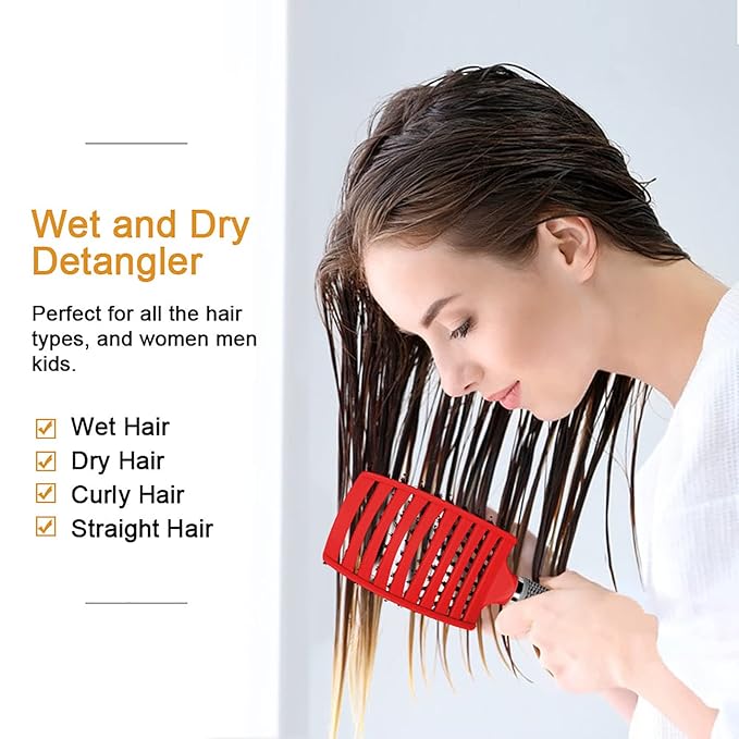 Hairstreaq Detangling Brush, Wet Dry Detangler Hair Brushes, Vented Detangling Brush, Fast Drying Styling Massage Hairbrush for Women & Kids’ Long, Thick, Thin, Curly & Tangled Hair (Purple)