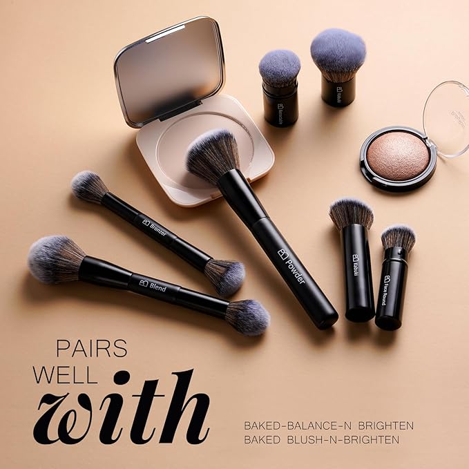 Professional Makeup Brushes BS-MALL With Travel Case - Kabuki Brush Eyeshadow Brush, Concealer Brush, Blush Brush Bronzer & Foundation Brush 20 Pcs, Labeled Daily Use & Versatile Occasions Gift Box