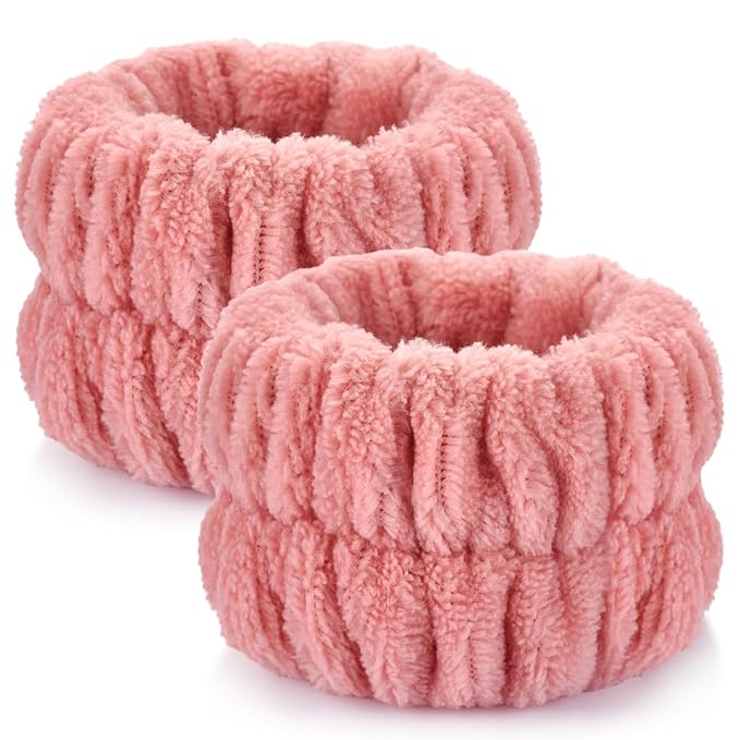 2pcs Wrist Bands for Washing Face Wash Wristbands Wrist Towels Arm Bands for Skincare Makeup Wrist Cuffs Spa Wrist Scrunchies