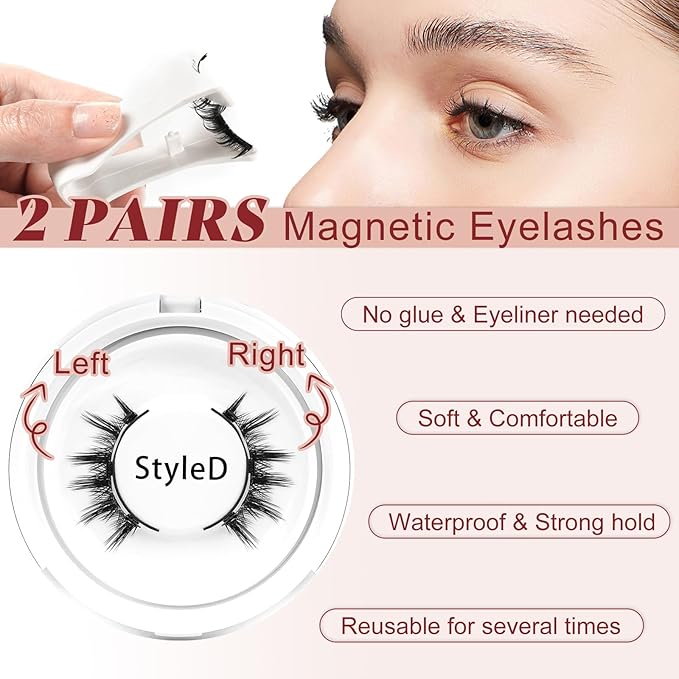 Higu clace Magnetic Eyelashes with Applicator Magnetic Lashes Natural Look Manga Lashes Pestañas Magnéticas Easy to Wear and Remove(DJCX-D01)