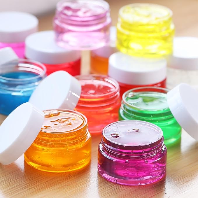 SATINIOR 6 Pack 12 oz Plastic Jars Containers with Lids Wide-mouth Refillable Leakproof Reusable Round Empty Jars for Travel Cosmetic Dry Food Spice Cookie Candy Home Kitchen Organizing(White)
