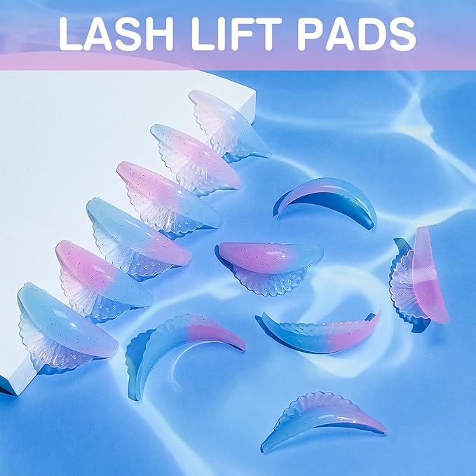 Lash Lift Rods Libeauty New Eyelash Lifting Pad 12pcs Self Adhesive Super Soft Eyelash Lift Shield Cute Shell Pearl Shape Lash Perm Rod DIY Eyelash Curler Tool