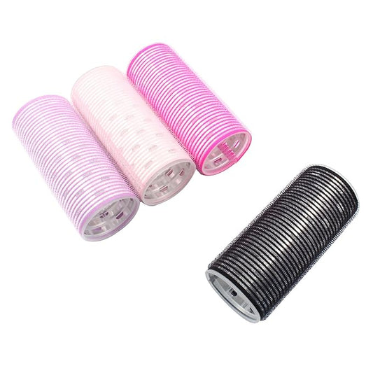4 Pcs Hair Curlers Rollers 2 Inch Self Grip Holding Rollers Aluminium Core Curler Roller Hairdressing Curler for Long Medium Short Thick Fine Hair Volume（Rose Red, Light Pink, Purple, Black）