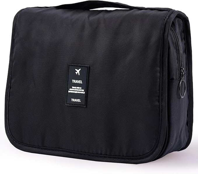 Travel Toiletry Bag for Women, Hanging Toiletry Bag with Multi-Pockets, Toiletry Bag for Traveling Easy Clean, Travel Organizer Black