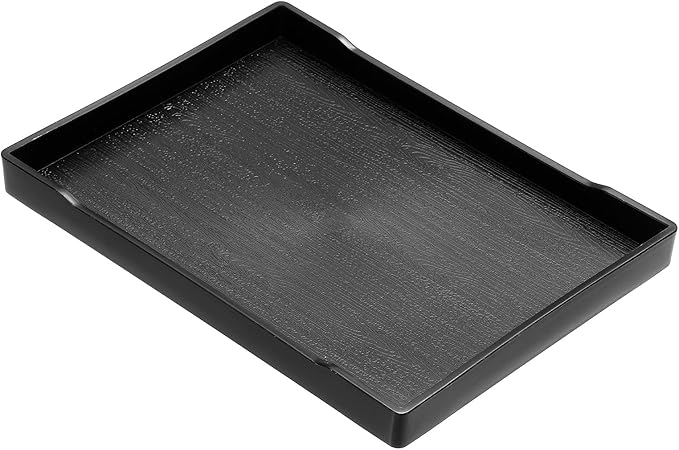 PATIKIL 13x9 Fast Food Tray, Plastic Reusable Recyclable Multi-Purpose Rectangle Serving Tray for Restaurant Home Kitchen, Black