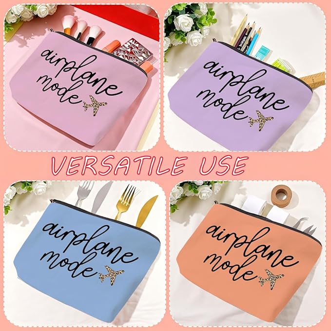 4PCS Pilot Gift Airplane Mode Makeup Bag flight attendant accessories flight attendant gifts airplane travel makeup bag Easter, Mother's Day, Nurses' Day, Christmas gifts for friends and sisters