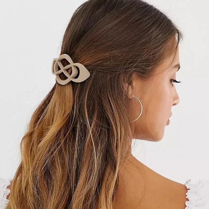 Khaki Hair Barrettes for Women 4packs Hair Clips French Hair Barrette Clip for Girls Vintage Hair Clips for Thick Thin Long Short Hair Stylish Hair Accessories for Women Girls