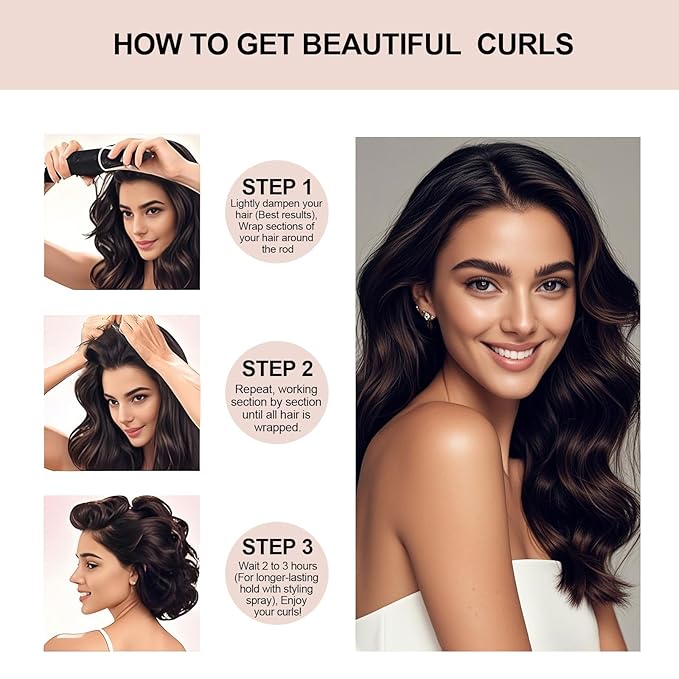Heatless Curls Overnight Set - Jumbo Overnight Hair Curlers to Sleep In, Soft Velvet Hair Rollers for Women, No Damage Curls Styling Tools 6pcs