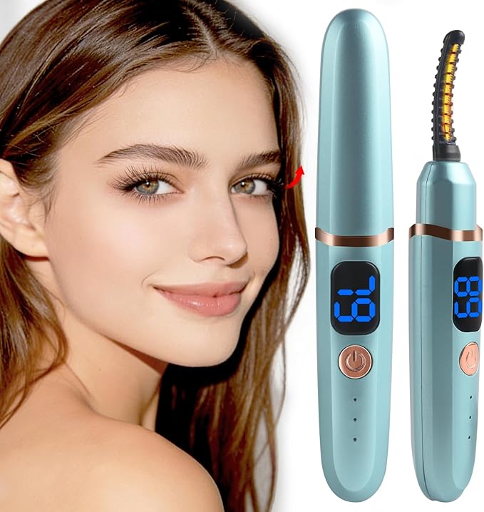 Heated Eyelash Curlers with Battery Indicator, Electric Eyelash Curler 3 Temperature Modes LED Display USB Rechargeable Makeup Tools, Heated Lash Curler Ideal Christmas Gift for Women LS423