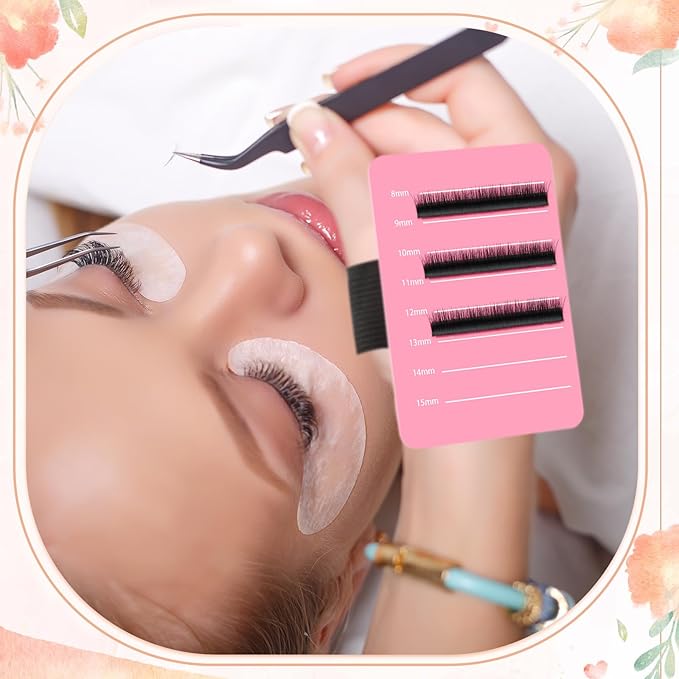 Patelai 4 Pieces Lash Holder Eyelash Extension Hand Pallet Tray Tools with Adjustable Wrist Strap Adjustable Lash Tray Strip Palette One Size Fits Most Eyelash Extension Holder(8-15 mm,Pink)