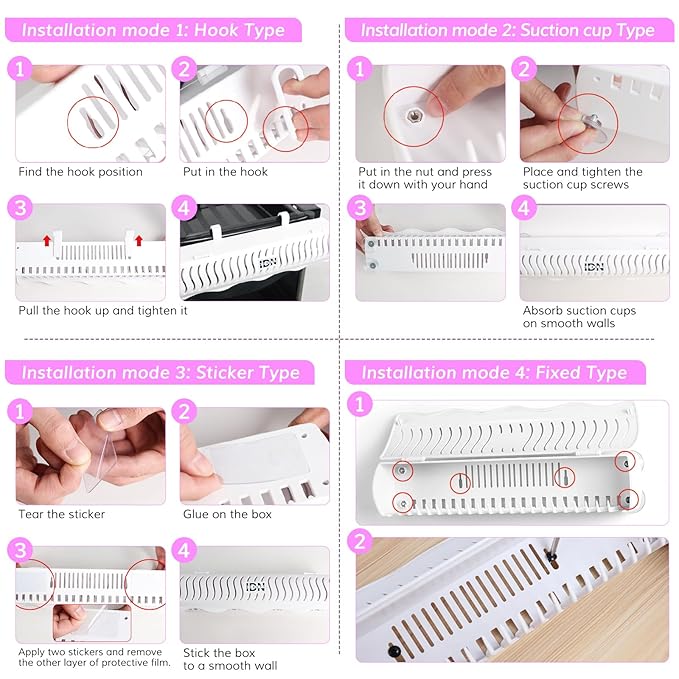 IDN BEAUTY Hair Extension Holder Stand for Styling, 4 Installation Modes With Tool, Hair Extension Holder Designed to Securely Hold Your Extensions for Washing, Styling, Packing and Storing (White)