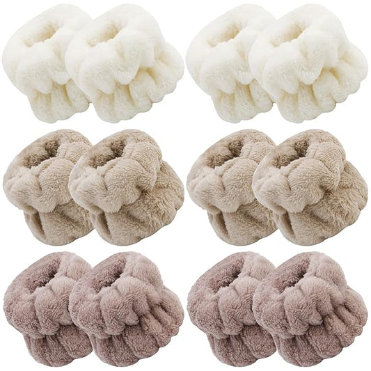 WHAVEL Face Washing Wristbands (6 Pairs), Absorbent Spa Wristbands for Washing Face Sweatband Wash Bands, Prevent Liquid from Spilling Down Arms