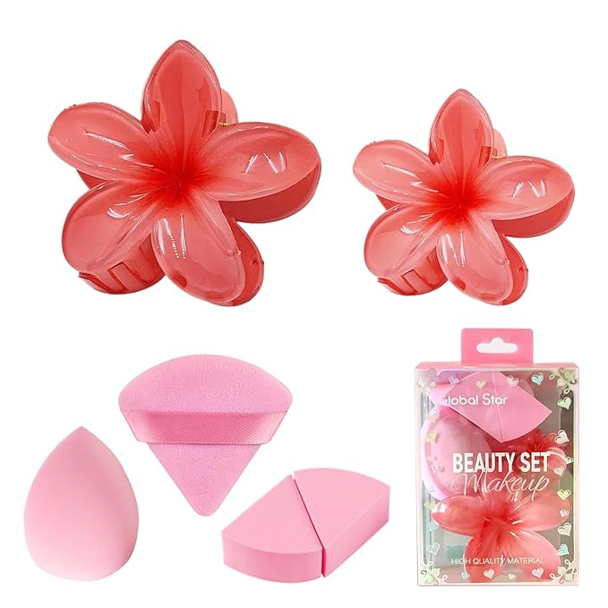 5 Pcs Skincare Headband Set, Face Washing Headband with Wristbands, Hair Claw Clips & Hair Ties, Spa Headbands for Women Girls, Perfect for Facial, Makeup, Shower, Gift Ready Box