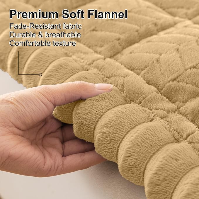 Smiry Non Slip Couch Covers for Dogs, Fuzzy Pet Couch Covers for 2-3 Cushion Sofa Pet Friendly, Soft Sofa Slipcovers Cushion Furniture Protector Washable (Camel, 27.6" x 59")