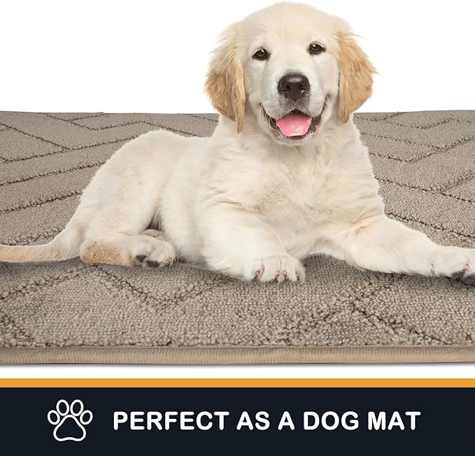 PURRUGS Dirt Trapping Door Mat 36" x 36", Non-Slip Machine Washable Entry Rug, Dog Doormat, Indoor Front Door Mat, Super Absorbent Entryway Rug for Muddy Shoes & Paws, Taupe