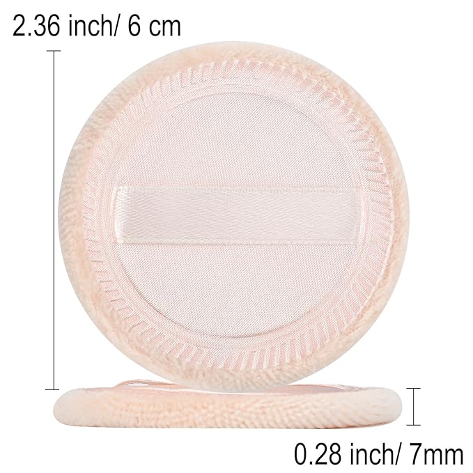 12 Pieces Face Powder Puffs Cotton Makeup Pads Soft Compact Puffs for Loose Setting Pressed Powder, 2.36 Inch (Beige)