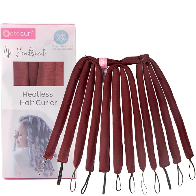Octocurl No Headband Heatless Curlers for Medium to Thin Hair – Lightweight Curling System for Controlled, 360° Heat-Free Curls