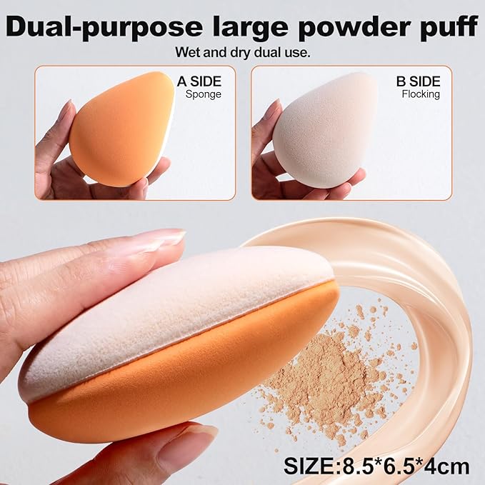 BS-MALL 14 Pcs Makeup Brushes Set With Dual-sided Beauty Makeup Sponge - Foundation Brush & Makeup Sponge,premium Luxury Brush Collection For Face & Eye,for Flawless Application (Orange)