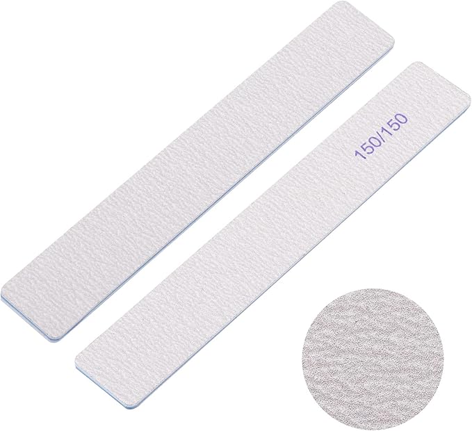 100 Pieces Rectangle Nail Files 150/150 Grit Reusable Buffering Files Double Sided Emery Boards for for Acrylic Nails, Gel Nails, Natural Nails