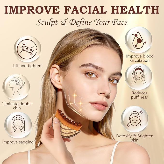2026 New Lymphatic Contour Face Brush,Lymphatic Drainage Massager for Chin & Neck, Jawline & Neck Lymphatic Massage Brush for Contouring, De-Puffing & Smoother Skin, Skin Firming