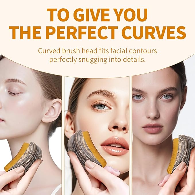 Lymphatic Contour Face Brush with Soft Bristles – Facial Sculpting Tool for Lymphatic Drainage, Dry Brushing & Gua Sha – Face Lifting, Contouring & Skin Detox Brush – 2 Pack