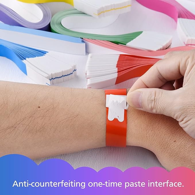 MIAHART Paper Wristbands for Events - Assorted Colors, 600 Pcs Neon, Waterproof, Lightweight Concert Wristbands