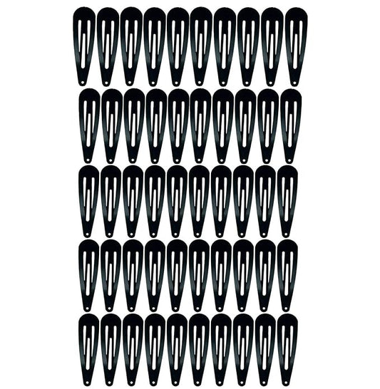 30,60 80 Pack Black 2 Inch Women Metal Snap Hair Clips Accessories No Slip Hair Barrettes Girls Women Hair Accessories (Black 50PCS)