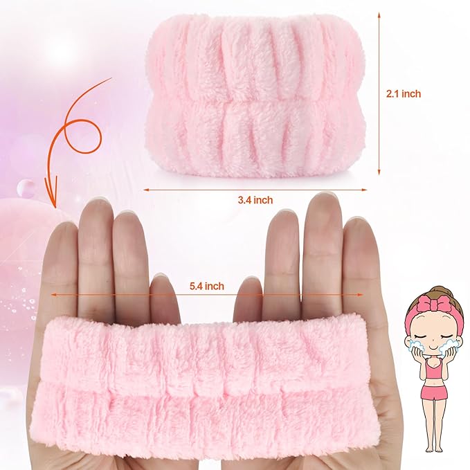 6pcs Wrist Bands for Washing Face Wash Wristbands Wrist Towels Arm Bands for Skincare Makeup Wrist Cuffs Spa Wrist Scrunchies