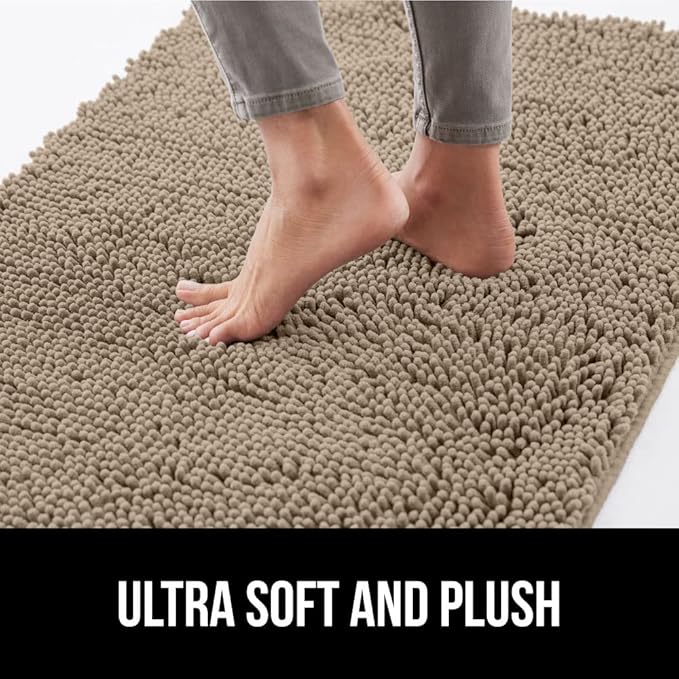 GORILLA GRIP SoakSTOPPER Dog Door Mat, Machine Washable Rug Absorbent Doormat Captures Moisture Mud Dirt, Quick Dry Soft Chenille Entryway Rugs Indoor Entrance Mats for Dog Paws, 24x17 Cappuccino