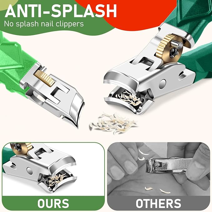 2026 Toenail Clippers for Thick Toenails for Seniors, Wide Jaw Opening Nail Clippers, Heavy Duty Ingrown Toenail Clippers Nail Cutters, Ultra Sharp Slanted Nail Clippers, Dual Green